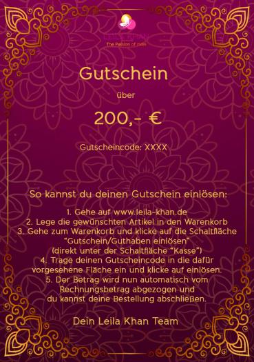 Gutschein über 200 €